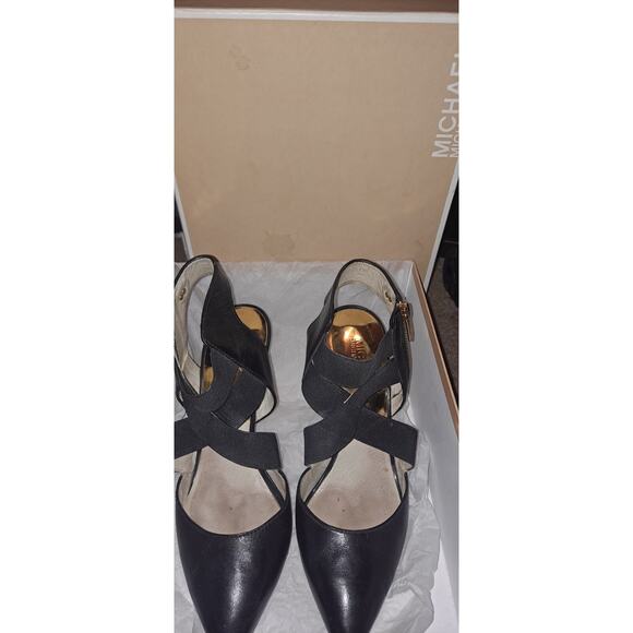 Michael Kors High Heels, Women's Size 8 Black Leather, zipper ankle high, EUC - Picture 1 of 5
